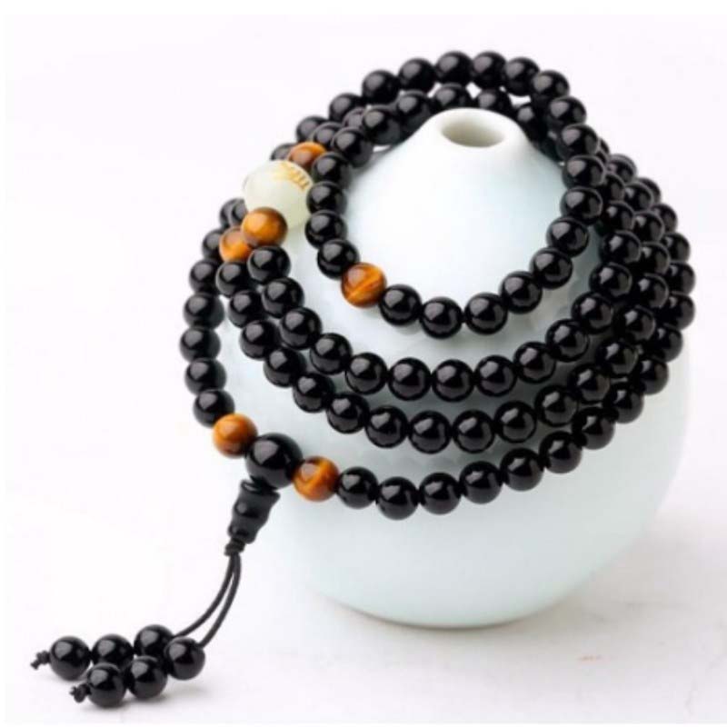 Vòng tay chuỗi hạt đá Obsidian 6/8mm cho cặp đôi