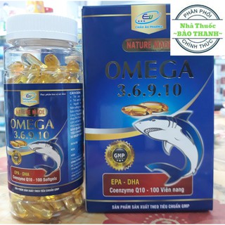 VIÊN UỐNG DẦU CÁ OMEGA 3.6.9.10 (100 VIÊN) GIẢM MẮC BỆNH TIM MẠCH , GIẢM CHOLESTROL, GIẢM THOÁI HÓA VÕNG MẠC MẮT