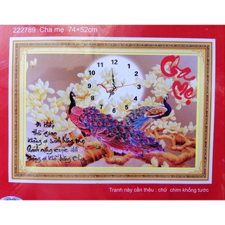 Tranh thêu chữ thập Cha mẹ 222789 (chưa thêu)