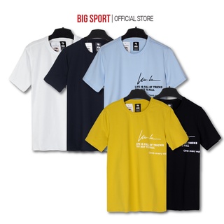 Áo Thun Nam Phong Cách Hàn Quốc Trẻ Trung Cá Tính Vải Cotton Cao Cấp Mềm Mại Co Giãn 4 Chiều - Big Sport, BS13