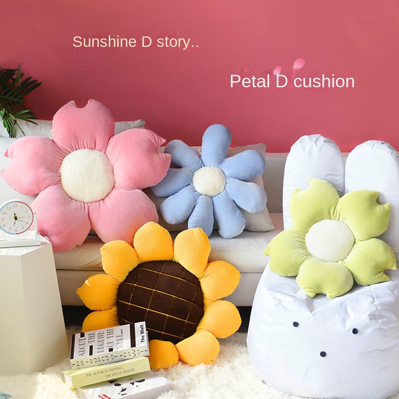 Gối Tựa Lưng In Hình Hoa Cúc Xinh Xắn Tiện Dụng Cho Ghế Sofa Xe Hơi