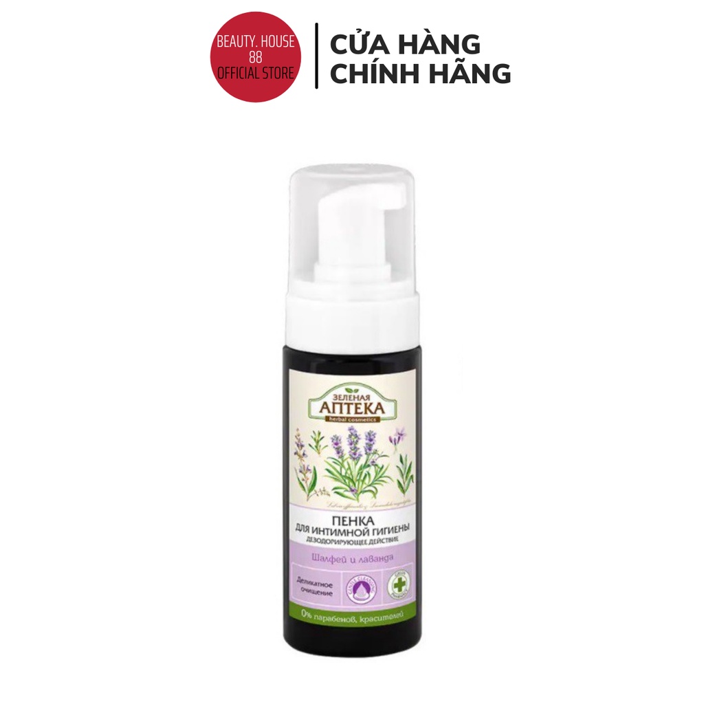 Dung Dịch Vệ Sinh Phụ Nữ Dạng Bọt Chiết Xuất Cây Xô Thơm Và Lavender Zelenaya Apteka 150ml