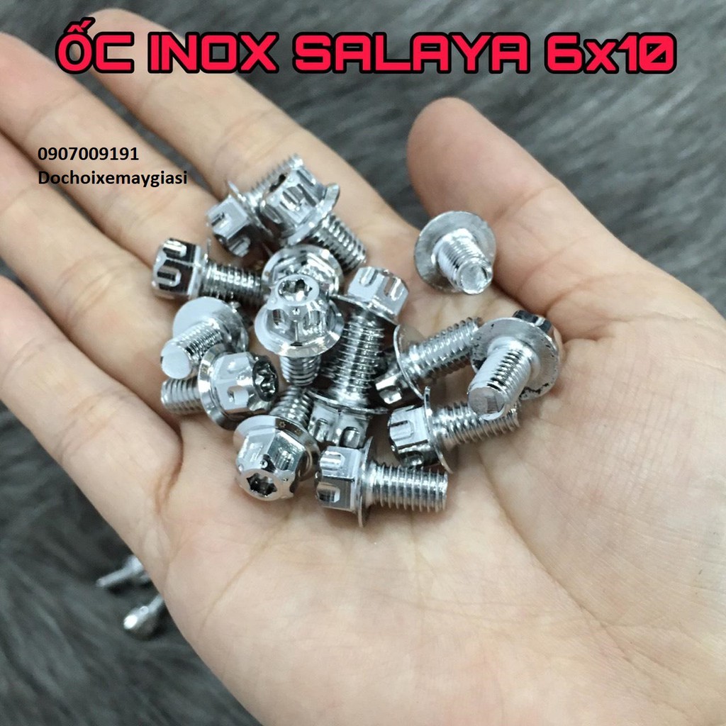 ỐC INOX SALAYA SIZE 6 li - 8 li ĐẦU TRỤ- ĐẦU SAO