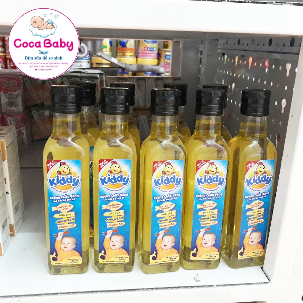 Dầu ăn dinh dưỡng Kiddy cá hồi cho bé từ 6 tháng 250ml⚡FREE SHIP