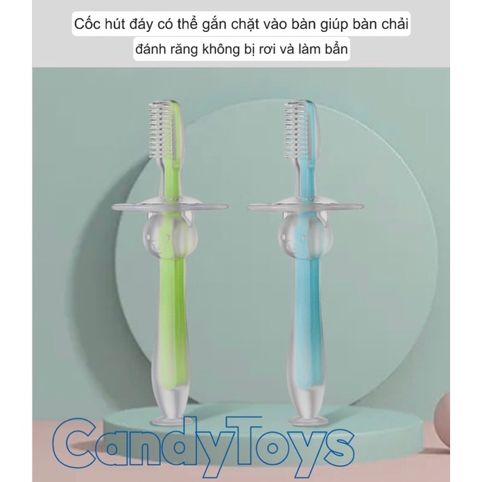 BÀN CHẢI ĐÁNH RĂNG SILICONE MỀM MẠI AN TOÀN CHO BÉ TỪ 1 TUỔI