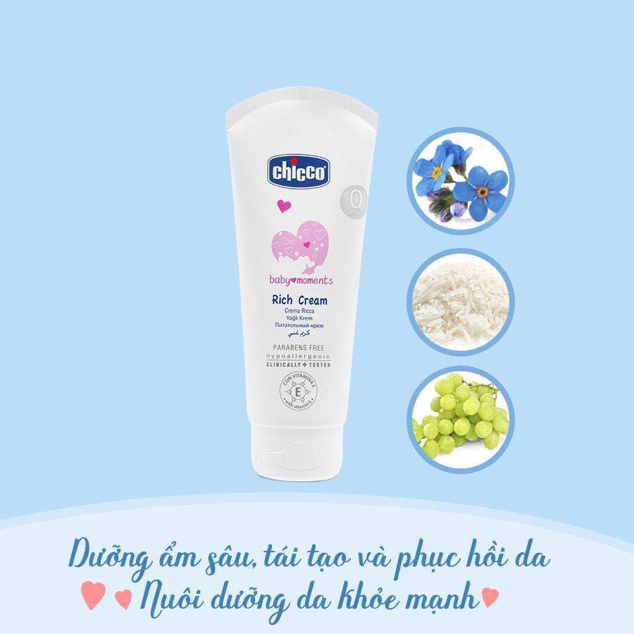 Kem Dưỡng Ẩm Chứ Omega Và Vitamin E Chicco 100ml Cho Bé