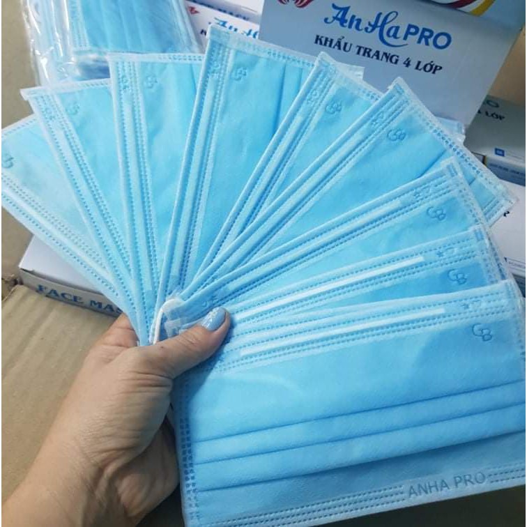 [ CHÍNH HÃNG CÔNG TY ] Khẩu Trang Y Tế 4 Lớp Anhapro/ hộp 50 cái