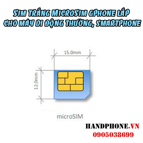 Phôi sim trắng MicoSim Gphone lắp cho các loại điện thoại di động thông thường (kể cả Smartphone)
