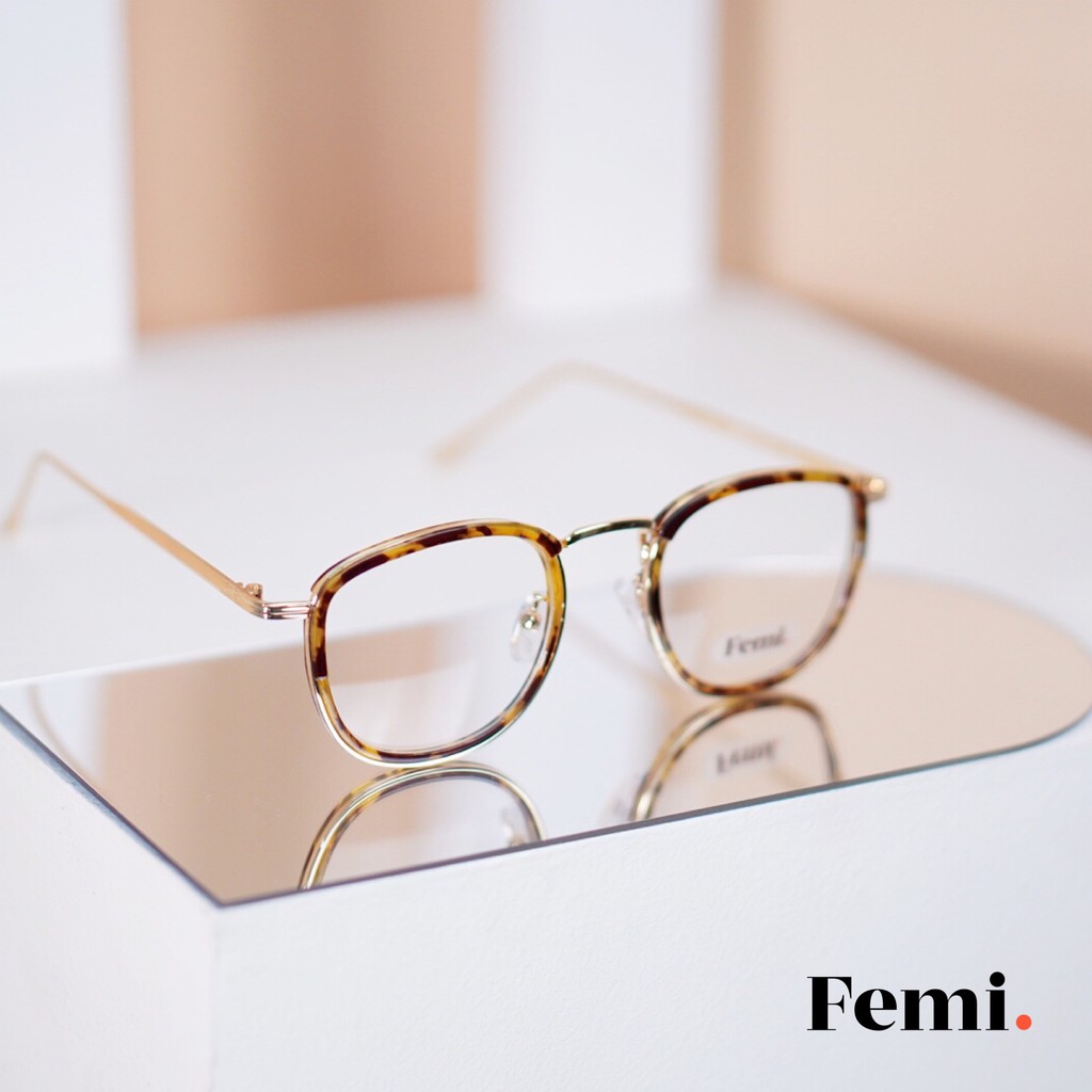 Gọng kính cận tròn Femi Leon chính hãng mắt kính cận nam nữ thời trang | BigBuy360 - bigbuy360.vn