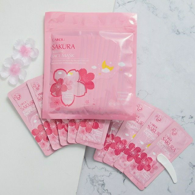 Mặt nạ ngủ Hoa anh đào Sakura Sleeping Face Mask dưỡng da mụn cấp ẩm thải độc