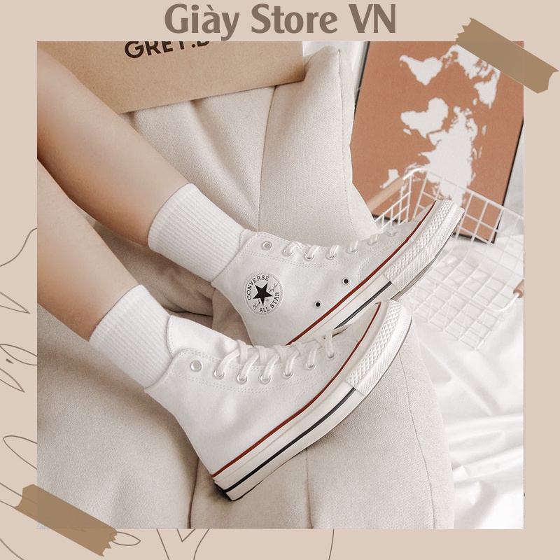Giày Converse_Cổ Cao Nam Nữ, Giày CV 1970s Đen Trắng Hàng Đẹp Tặng Kèm Phụ Kiện