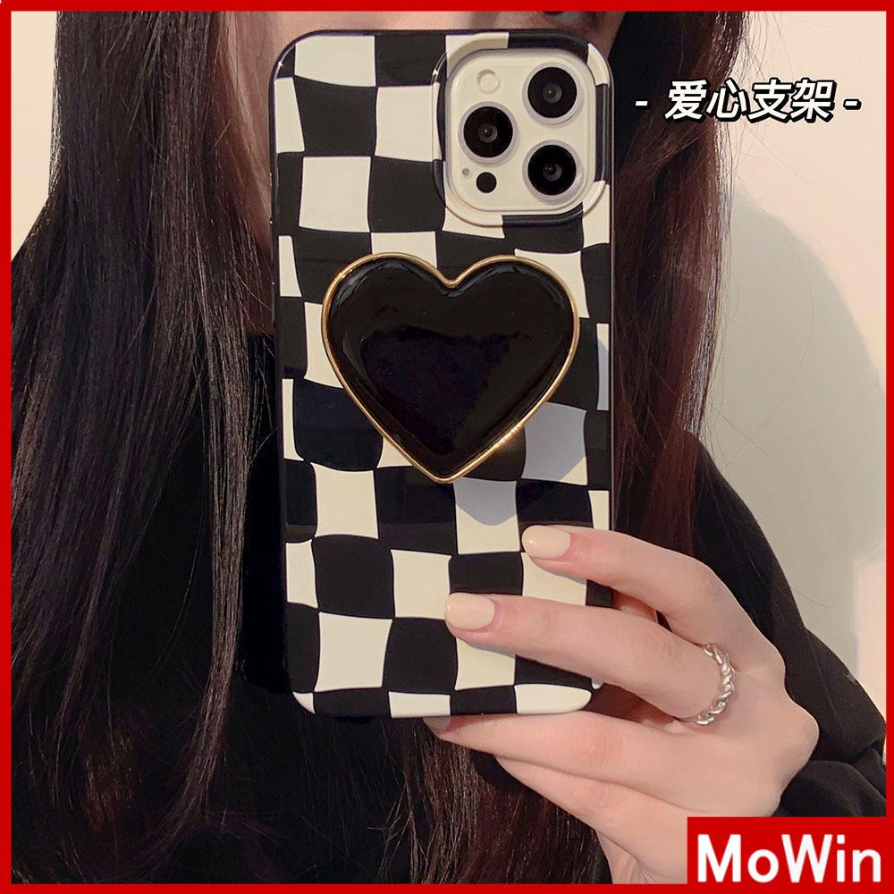 Ốp Điện Thoại Silicon Mềm Có Giá Đỡ Hình Trái Tim Xinh Xắn Cho iPhone 13 Pro Max 12 Pro Max 11 7 Plus