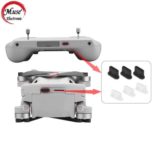 Set 3 Nút Silicon Chống Bụi Cổng Type-c Tương Thích Với Điều Khiển Dji Mini 3 Pro Mobile