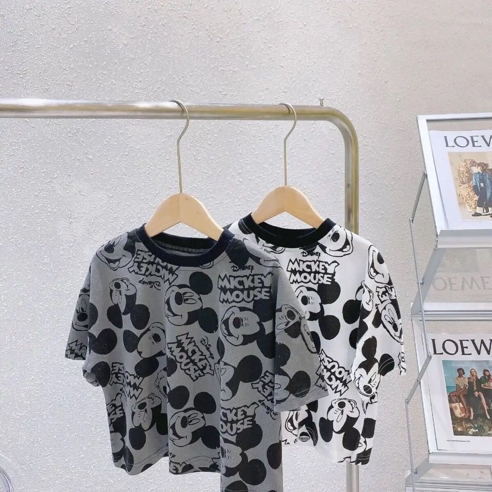 Áo Thun Ngắn Tay In Họa Tiết Hoạt Hình Xinh Xắn Theo Phong Cách Mùa Hè Hàn Quốc Dành Cho Bé