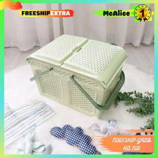 Giỏ đựng quần áo, rổ nhựa có nắp, có quai xách đựng đồ sơ sinh