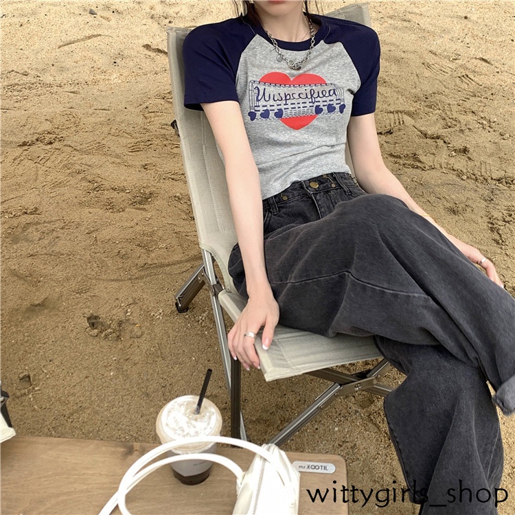 Áo Thun Nữ Ngắn Tay Cổ Tròn Thời Trang Hàn