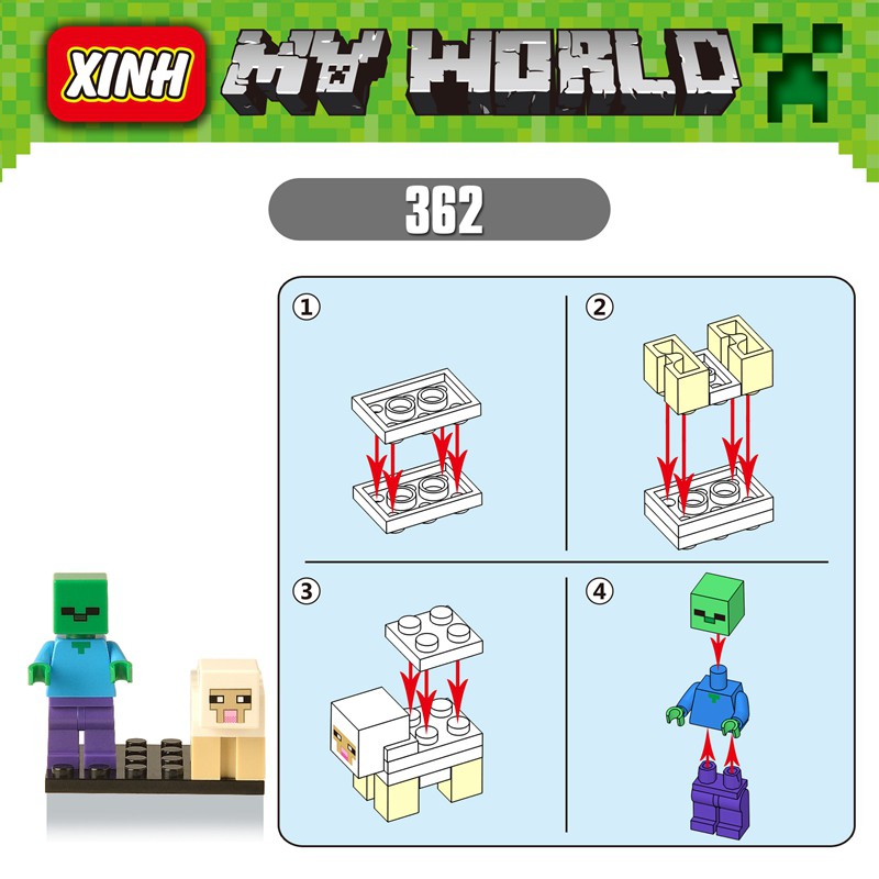 Bộ 2 mô hình nhân vật Game Minecraft