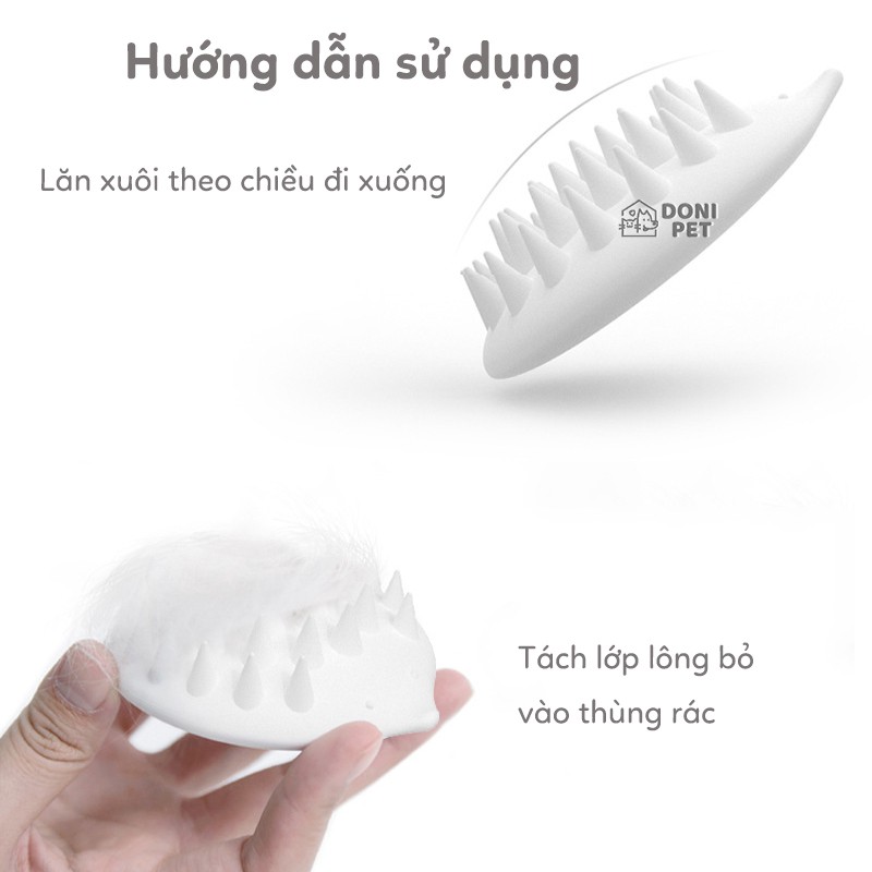 Lược chải lông thừa + massage cho chó mèo - chất liệu cao su silicon mềm