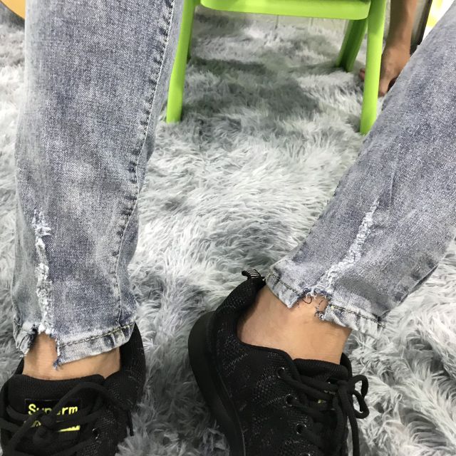 Quần jean nam dài K1979 mẫu wash rách màu xanh phong cách Hàn Quốc – Shop jean sỉ lẻ