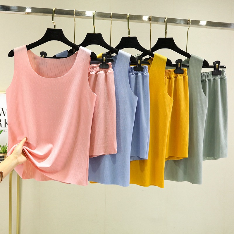 Set Áo Thun Không Tay + Quần Short Thời Trang Hè Cho Nữ