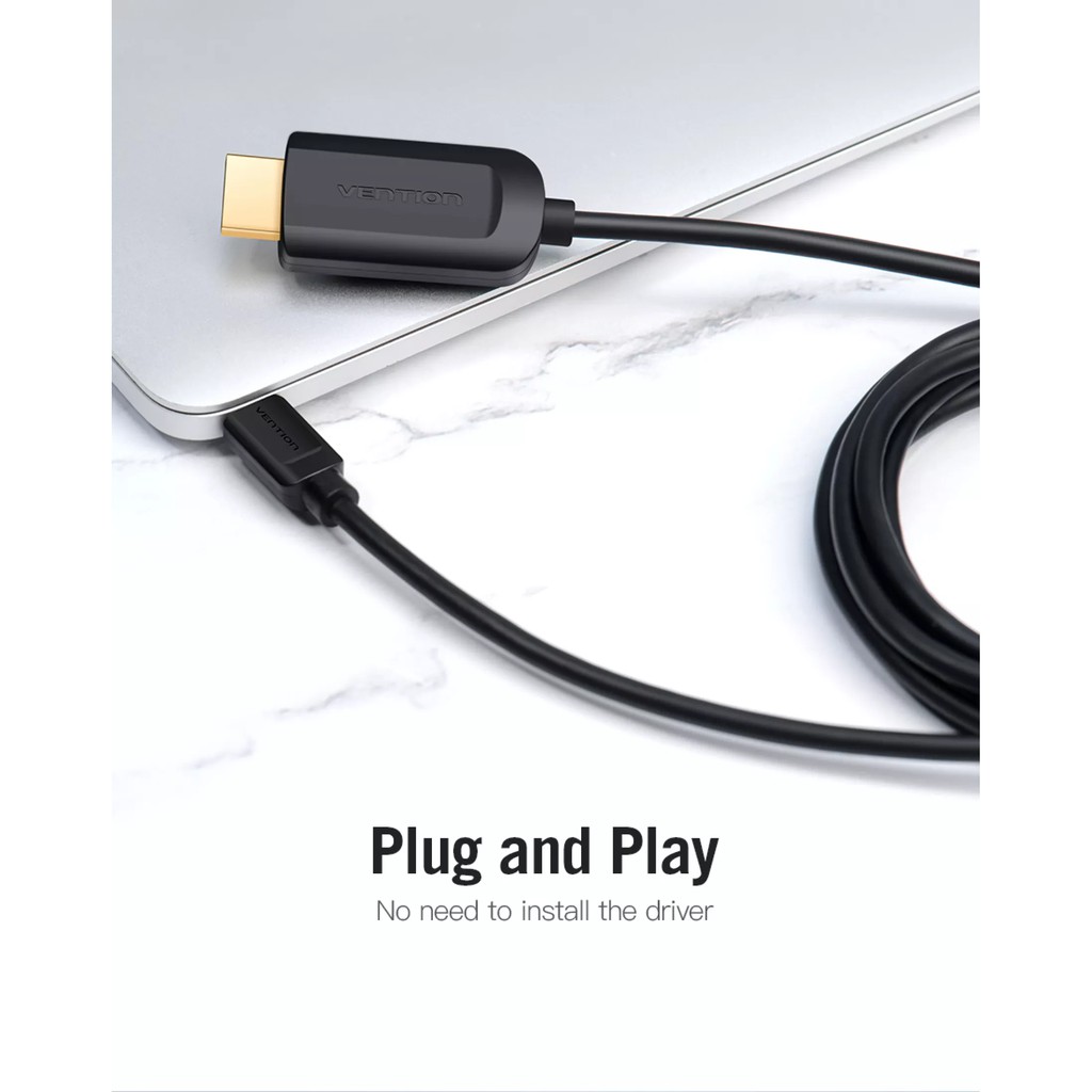[Type-C to HDMI] Cáp chuyển đổi cổng type-C ra HDMI Vention CGUBG / CGVBG