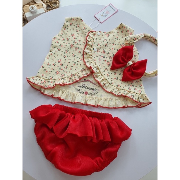 Bộ Chip bèo xinh yêu hoa Baby vạt chéo lưng - Tocxumi