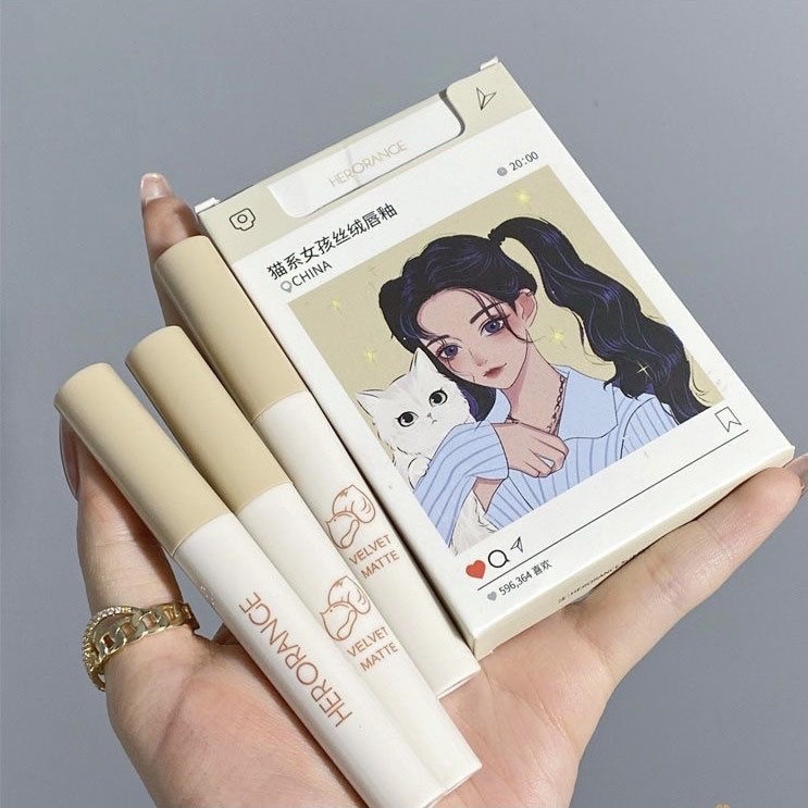 Set 5 Son Kem Mini Herorange Bóng Và Lì Bền Màu Lâu Trôi | BigBuy360 - bigbuy360.vn
