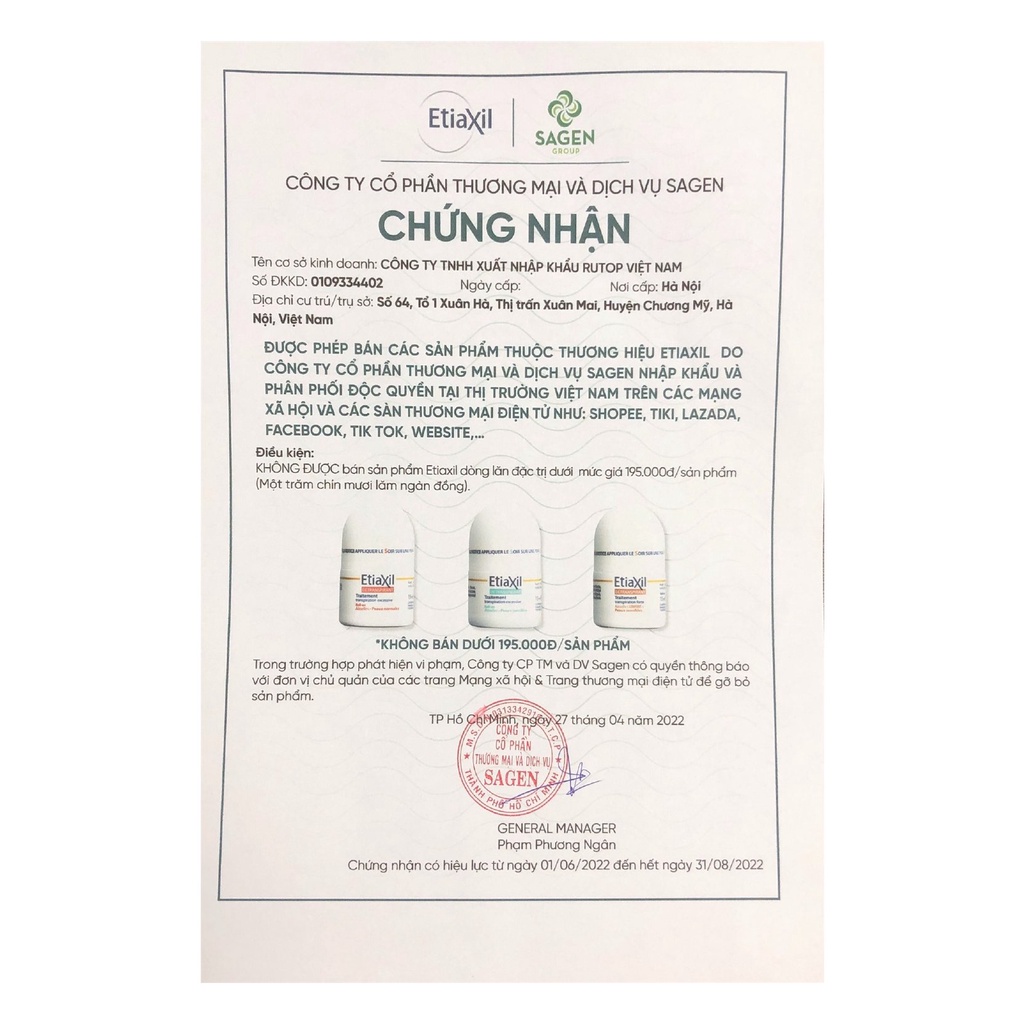 Lăn khử mùi, giảm mồ hôi Etiaxil 15ml [Nhập Khẩu Chính Hãng 100%]