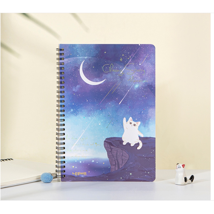 Sổ lò xo A5 STAR SKY. Sổ tay ghi chép 136 trang thích hợp làm bullet journal, planner