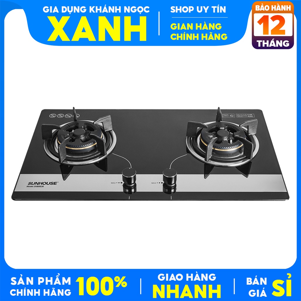 Bếp gas âm Sunhouse SHB8836 - SHB7736 Hàng trưng bày 99% Ngắt gas tự động,Đánh lửa Ic nhanh nhẹ đầu đốt tiết kiệm gas