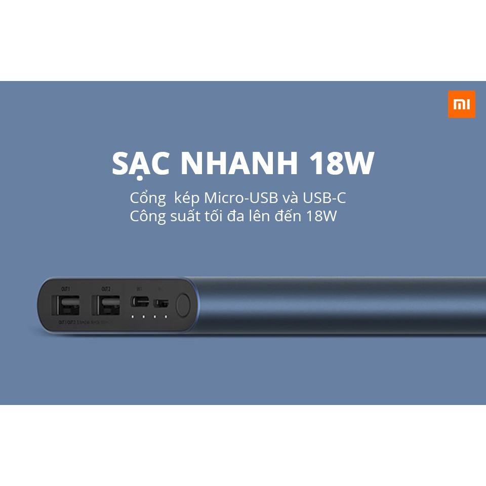 Pin sạc dự phòng Mi Gen 2 dung lượng 10000mah, sạc nhanh, an toàn cho pin điện thoại