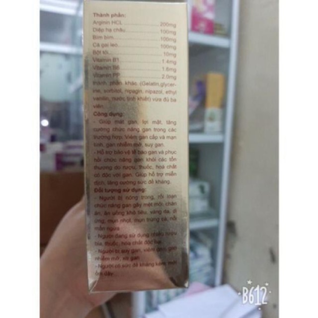 Viên uống bổ gan, mát gan Arginin Tex _Tăng cường chức năng gan hiệu quả