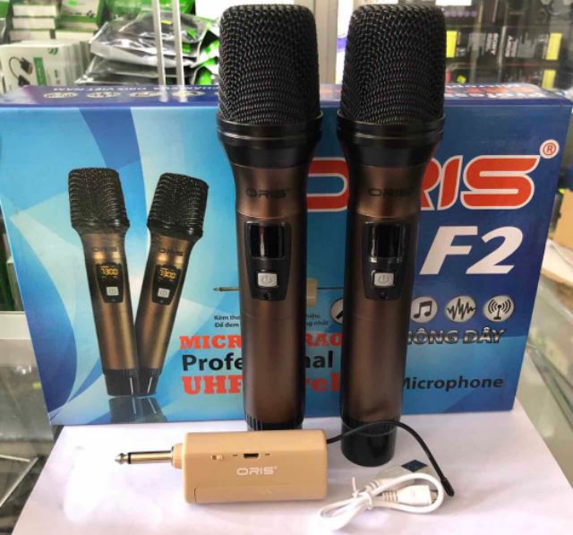 Bộ 2 Micro không dây UHF ORIS F2 - PIN SẠC