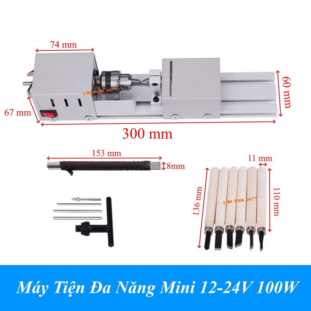 Máy Tiện Đa Năng Mini 12V-24V 100W