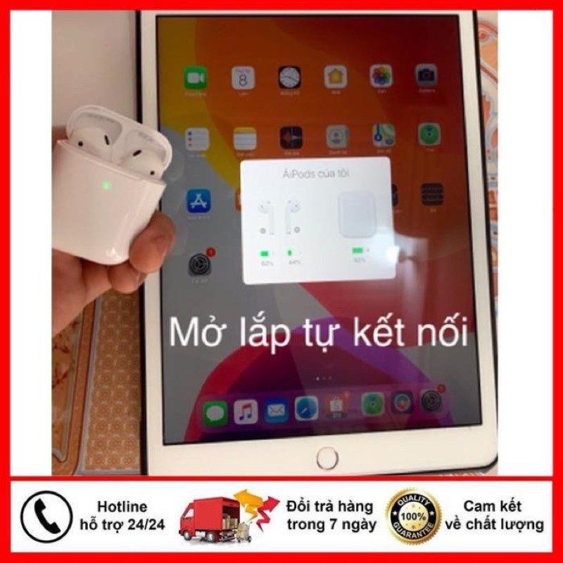 Tai nghe bluetooth airpod đổi tên định vị mẫu airpods nhét tai nghe bluetooth thế hệ 2  bảo hành 6 tháng