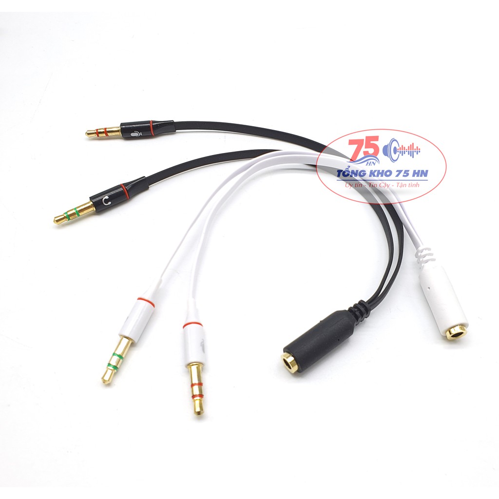 Cáp gộp âm thanh Audio và Micro sang cổng 3.5 cao cấp / Jack chia tai nghe 3.5