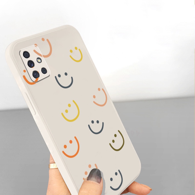 Ốp Điện Thoại Góc Vuông Mềm Hình Mặt Cười Cho Samsung Galaxy A12 A31 A32 4G A52 A72 5G A11 A51 A20S M42