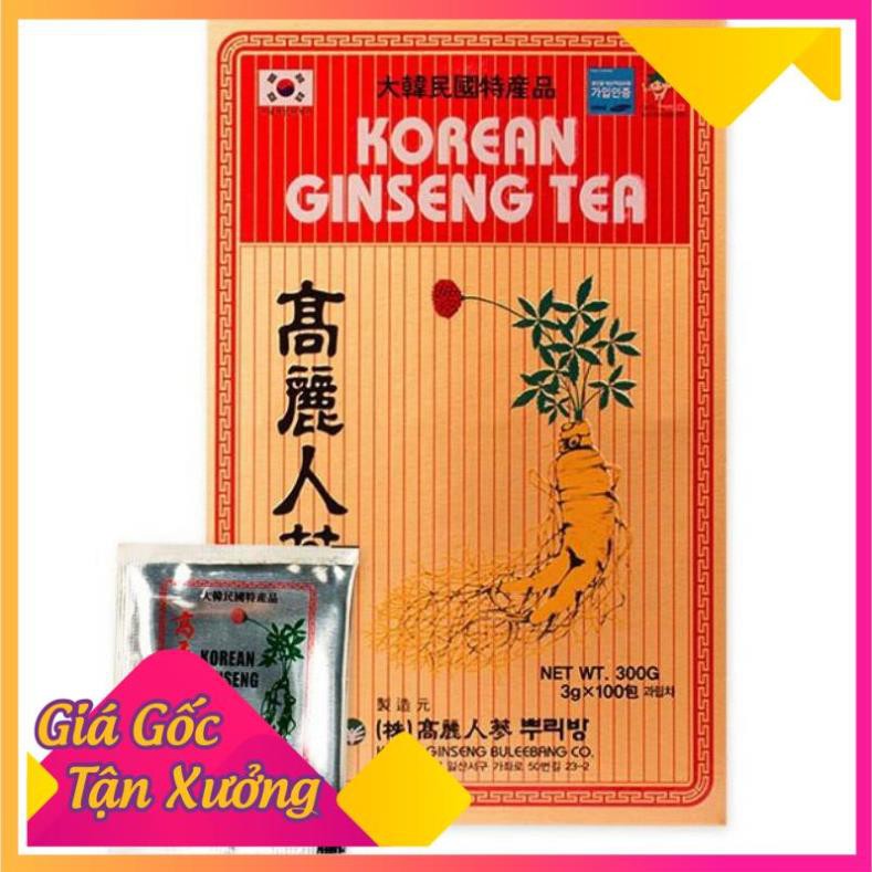 Trà hồng sâm Hàn Quốc Buleebang giúp khỏe khoắn tỉnh táo tinh thần hộp 300g(3g×100 gói),PP Ánh Dương Korea