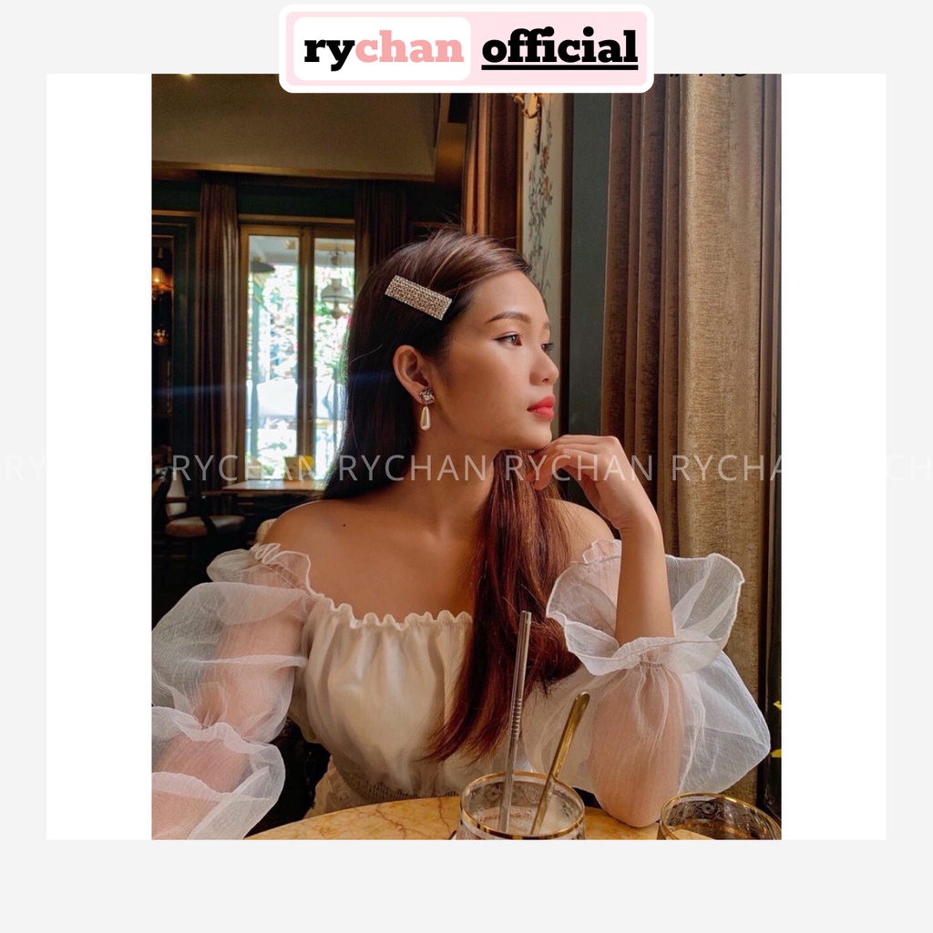 Áo Croptop Trắng Phối Lưới - CR810