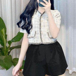 set áo dạ kèm quần sort hot hit