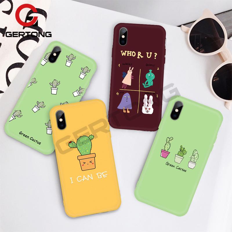 Ốp điện thoại in hình xương rồng hoạt hình dễ thương cho iPhone XS Max XR 87 Plus 6s 5 5S SE