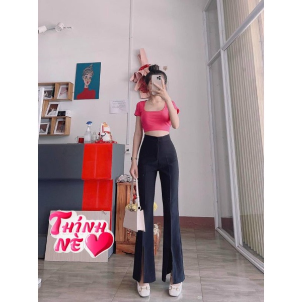 Quần ống loe xẻ 2 bên tôn dáng cực Hot