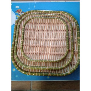 Khay phíp vuông giả mẹt tre