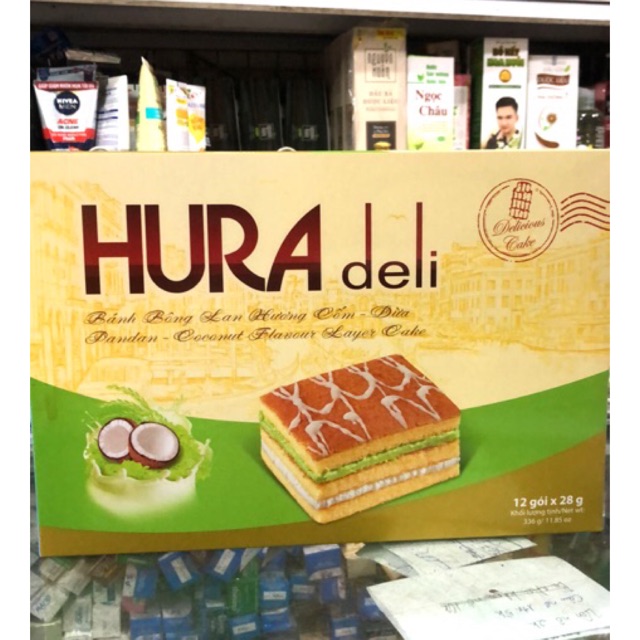 Bánh Bông Lan HURA Hộp 336g (12 gói x 28g)