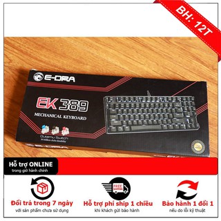 Bàn phím cơ e-dra ek389 - outemu switch siêu bền - keycap abs double shot - led siêu sáng màu trắng - bảo hành