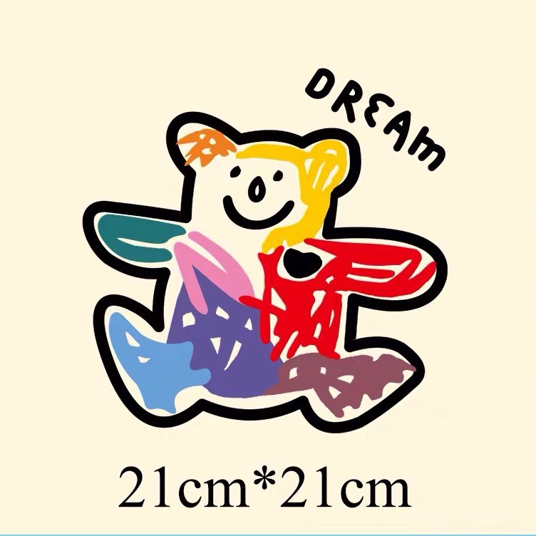 Sticker ủi dễ thương - gấu vẽ nhiều màu sắc 🐻🐼