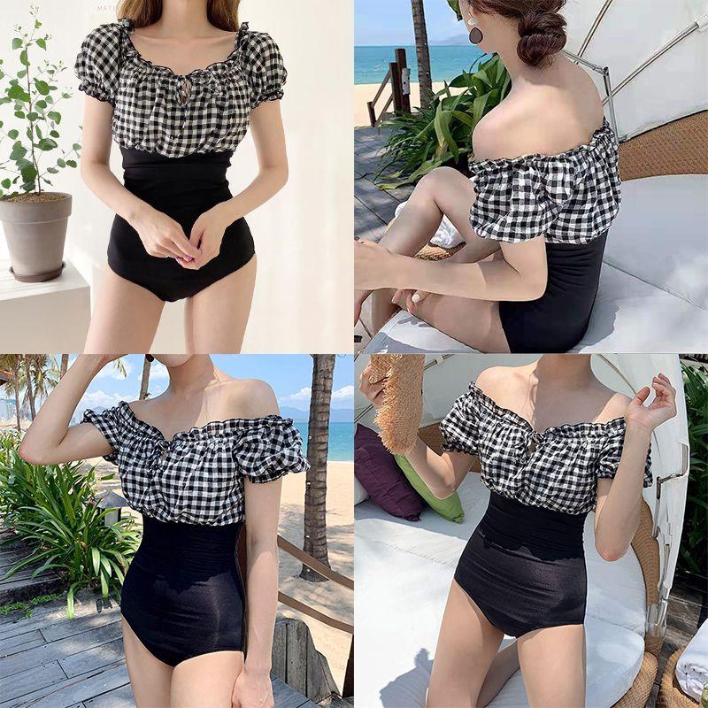 Bộ đồ bơi 1 mảnh họa tiết ca rô thích hợp cho cỡ ngực 32/70ABC-36/80ABC | BigBuy360 - bigbuy360.vn