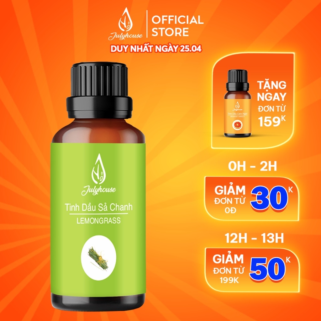 Tinh dầu Bạc Hà thơm phòng giải cảmJulyhouse 50ml