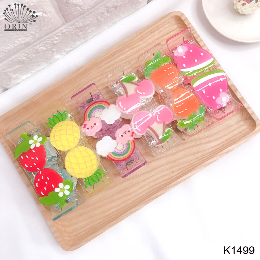 Kẹp càng cua , kẹp tóc 5 răng cao cấp nhiều màu Orin K1499