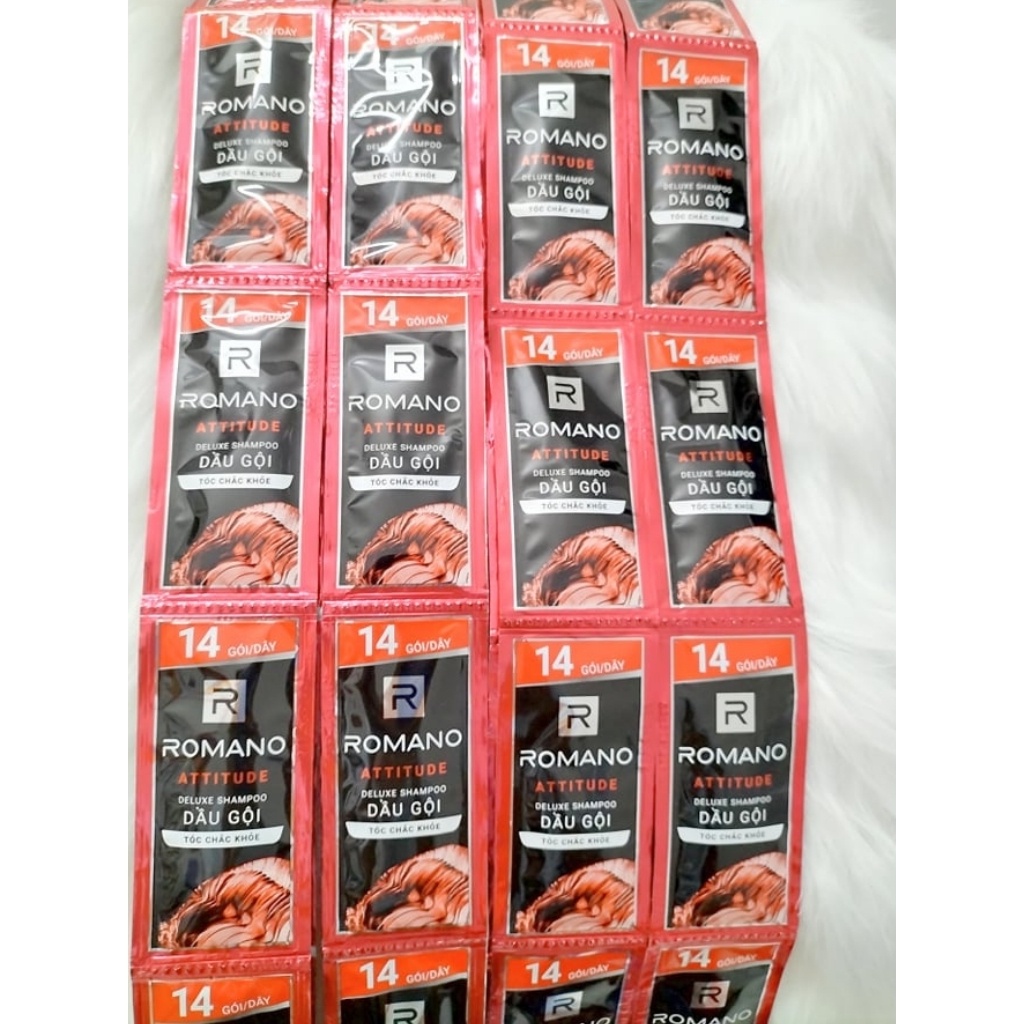 Dây 14 gói/ 1 gói dầu gội Romano sạch gàu 5g